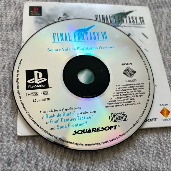 Sony PlayStation PS1 PSone PSX Squaresoft Video Game Demo Disc Previews - Picture 4 of 5